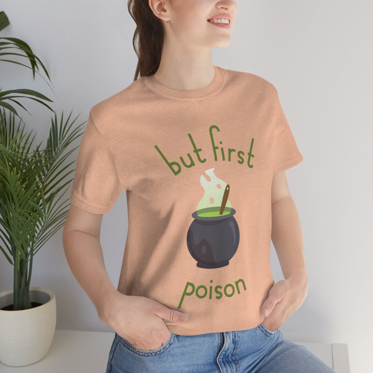 But First Poison - Witch Breafkast Halloween TV Series Unisex Jersey Short Sleeve T-Shirt Ichaku [Perfect Gifts Selection]