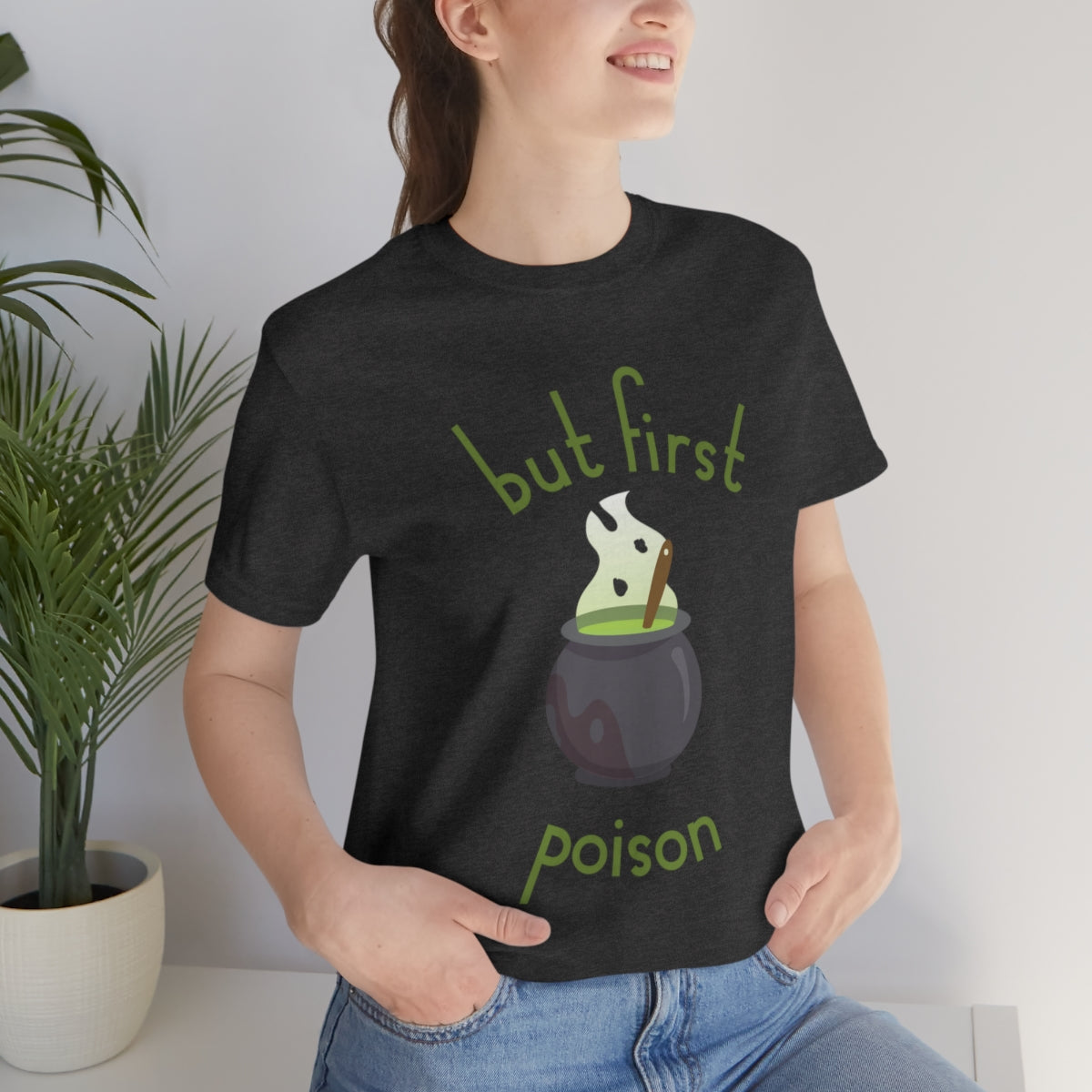 But First Poison - Witch Breafkast Halloween TV Series Unisex Jersey Short Sleeve T-Shirt Ichaku [Perfect Gifts Selection]