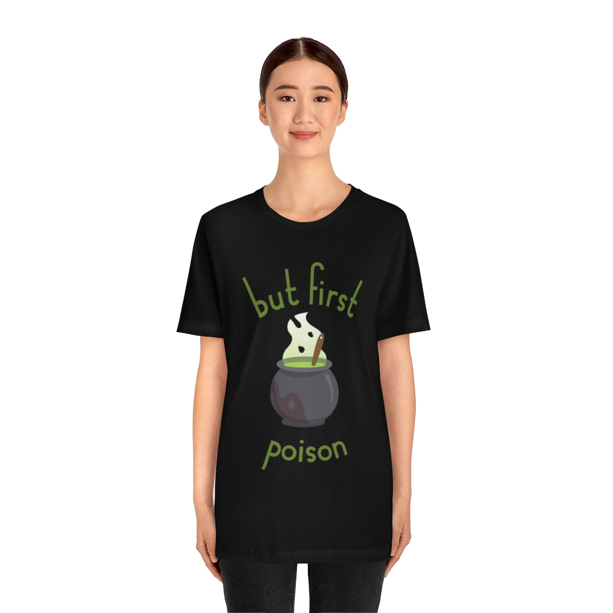 But First Poison - Witch Breafkast Halloween TV Series Unisex Jersey Short Sleeve T-Shirt Ichaku [Perfect Gifts Selection]