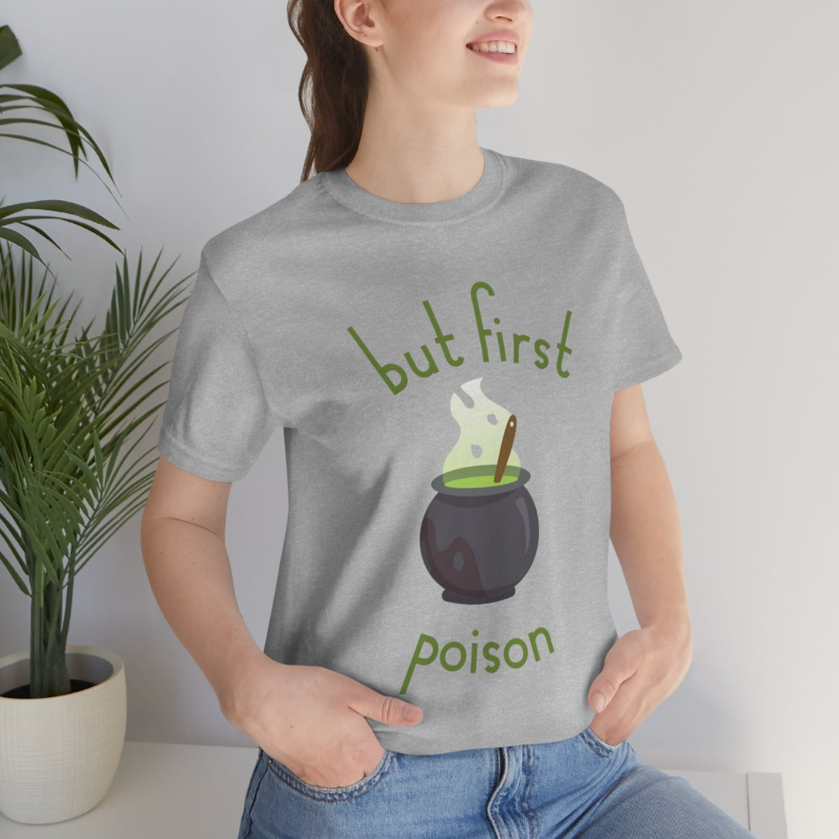 But First Poison - Witch Breafkast Halloween TV Series Unisex Jersey Short Sleeve T-Shirt Ichaku [Perfect Gifts Selection]