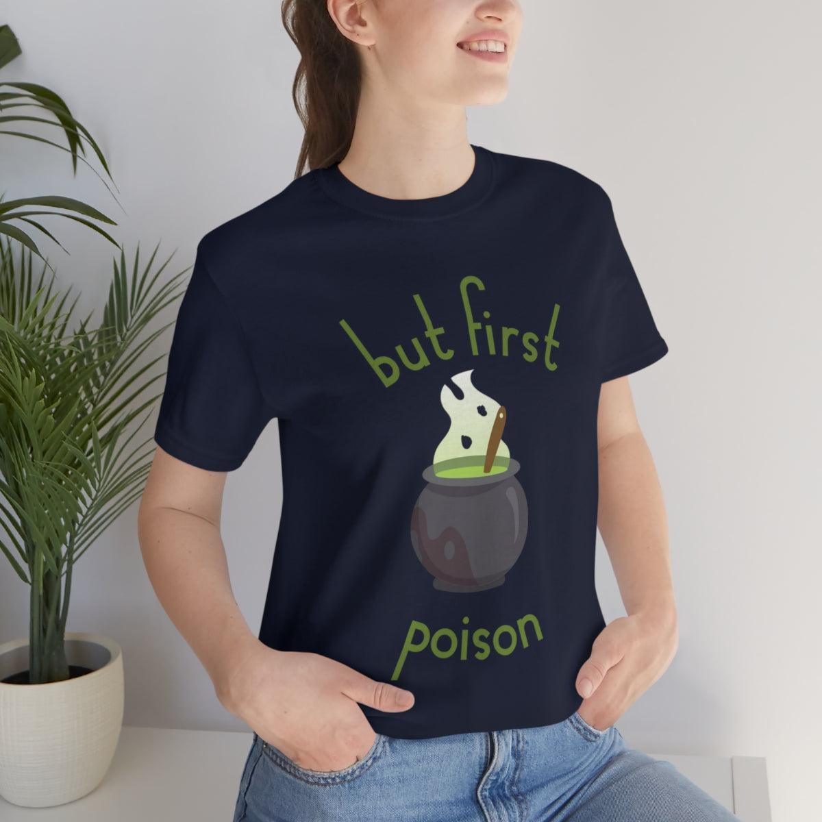 But First Poison - Witch Breafkast Halloween TV Series Unisex Jersey Short Sleeve T-Shirt Ichaku [Perfect Gifts Selection]