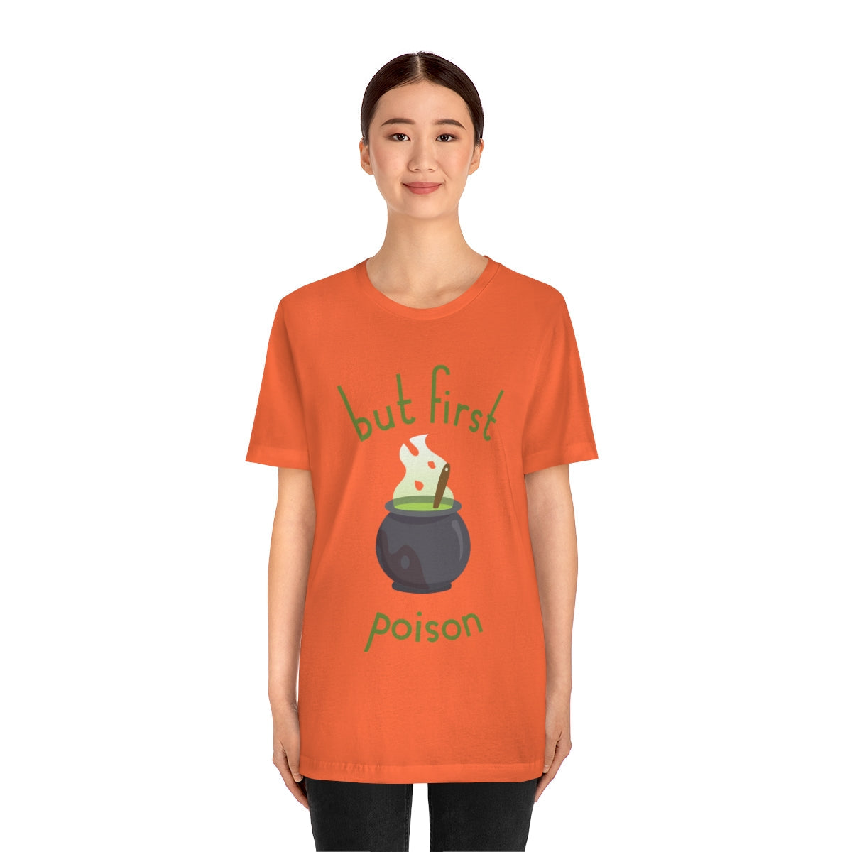 But First Poison - Witch Breafkast Halloween TV Series Unisex Jersey Short Sleeve T-Shirt Ichaku [Perfect Gifts Selection]