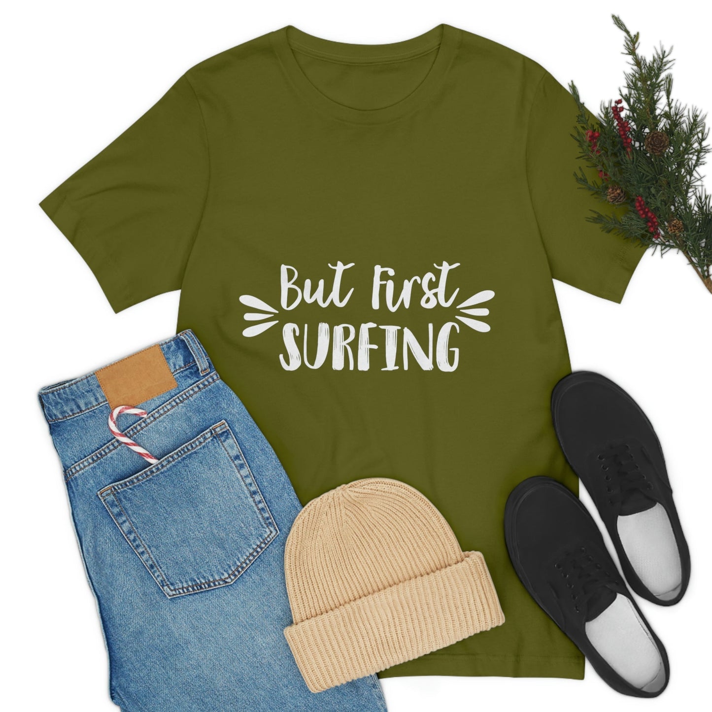 But First Surfing Surfing Lover Quotes Unisex Jersey Short Sleeve T-Shirt Ichaku [Perfect Gifts Selection]