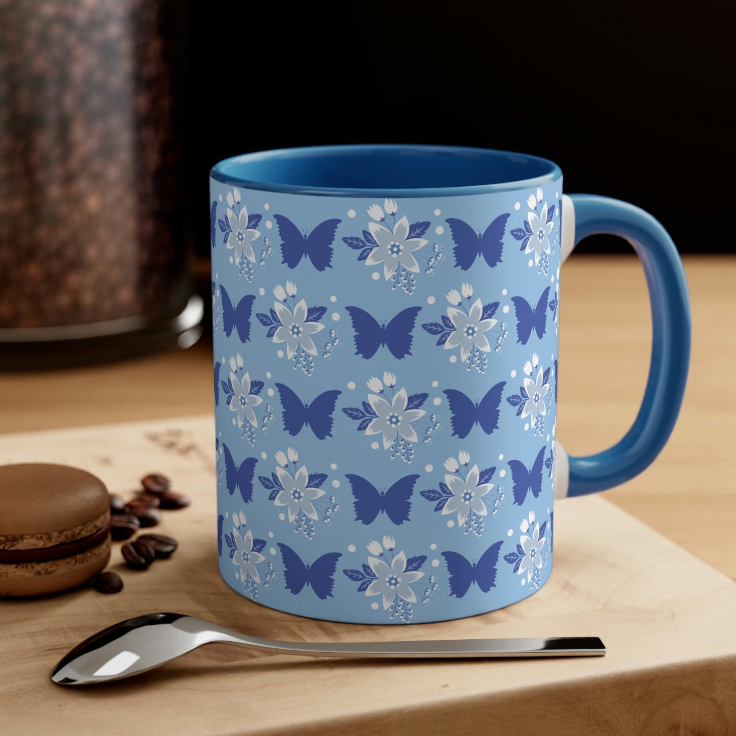 Butterfly Pattern Nature Animal Lovers Accent Coffee Mug 11oz Ichaku [Perfect Gifts Selection]