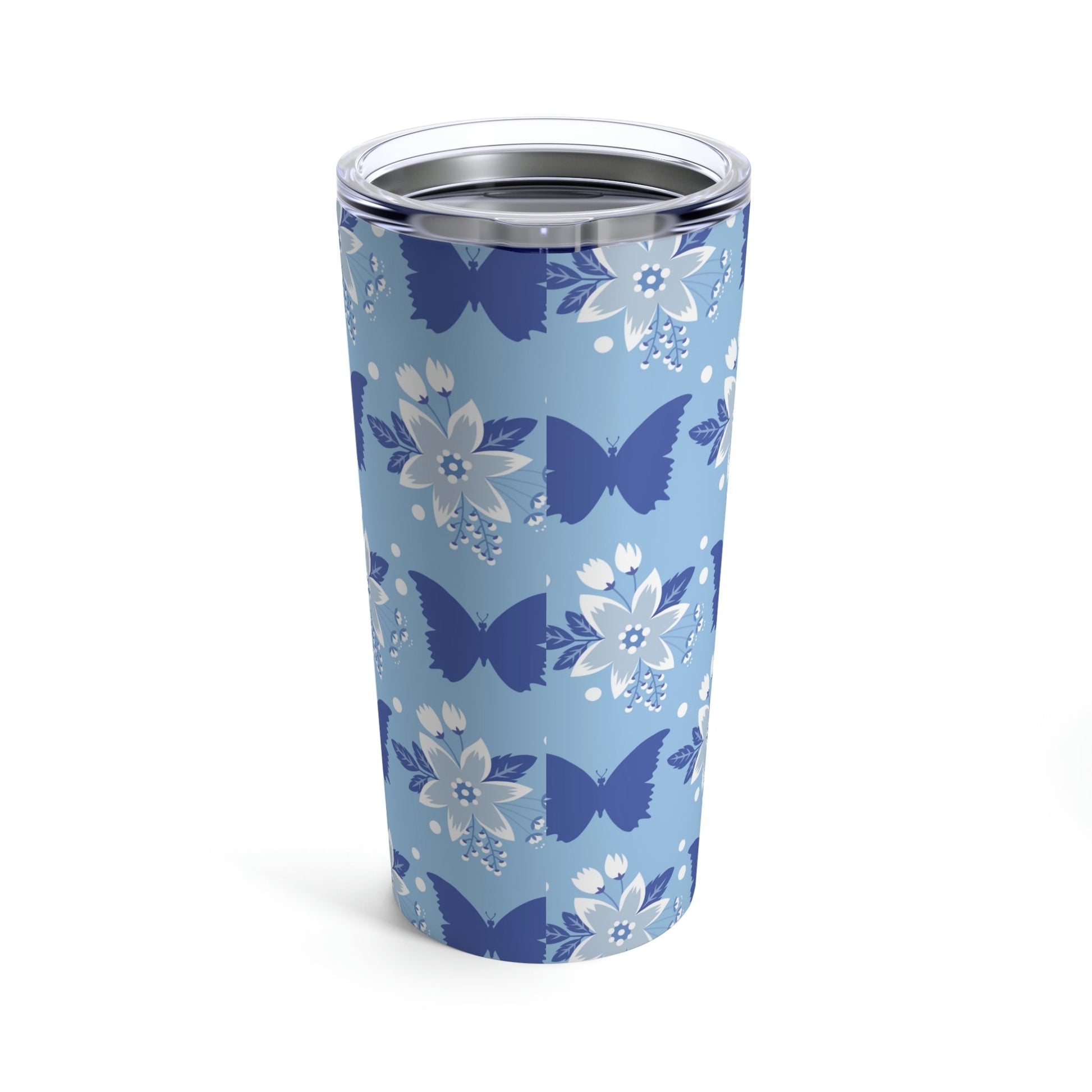 Butterfly Pattern Nature Animal Lovers Stainless Steel Hot or Cold Vacuum Tumbler 20oz Ichaku [Perfect Gifts Selection]