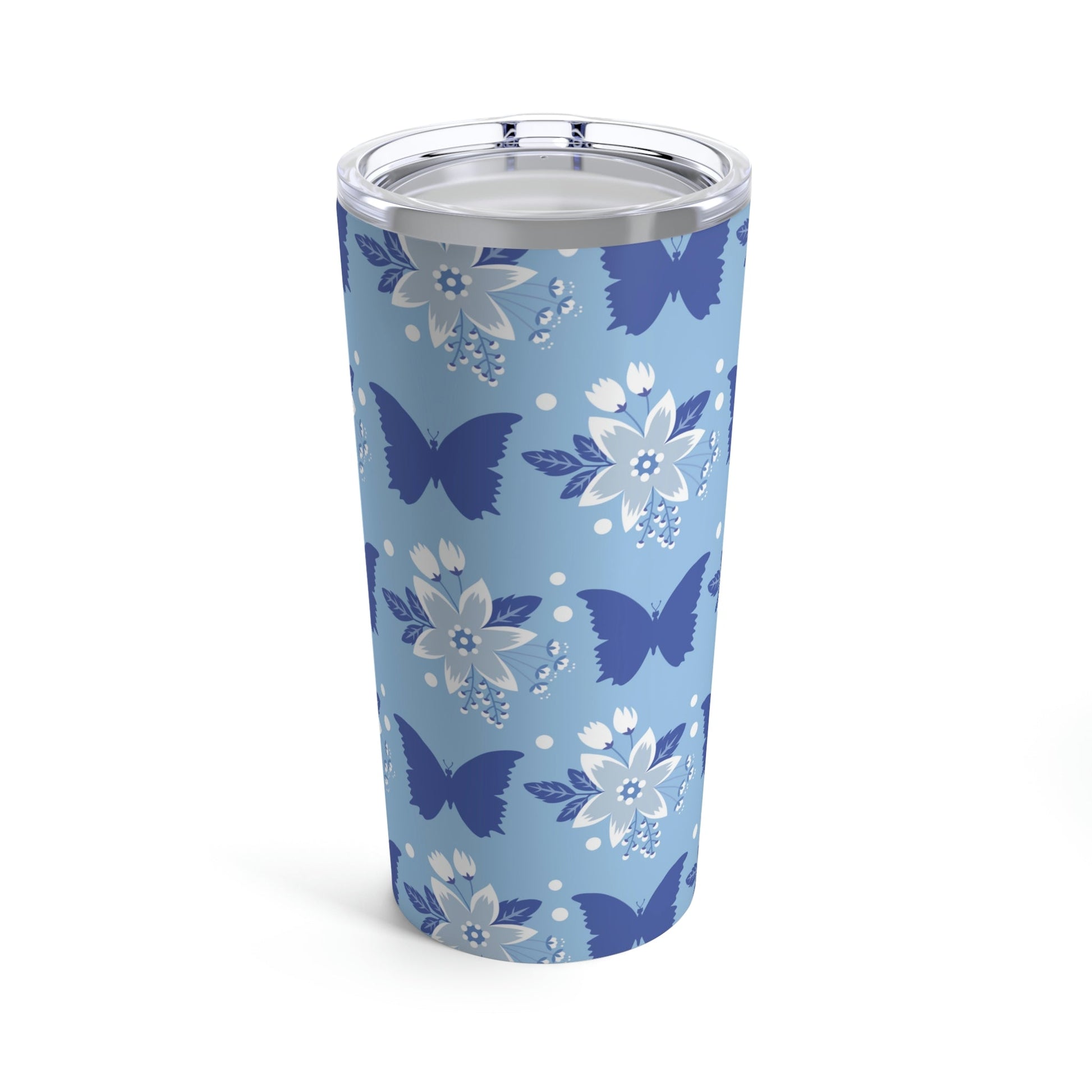 Butterfly Pattern Nature Animal Lovers Stainless Steel Hot or Cold Vacuum Tumbler 20oz Ichaku [Perfect Gifts Selection]