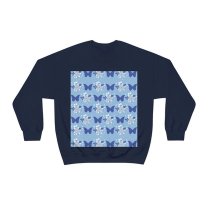 Butterfly Pattern Nature Animal Lovers Unisex Heavy Blend™ Crewneck Sweatshirt Ichaku [Perfect Gifts Selection]