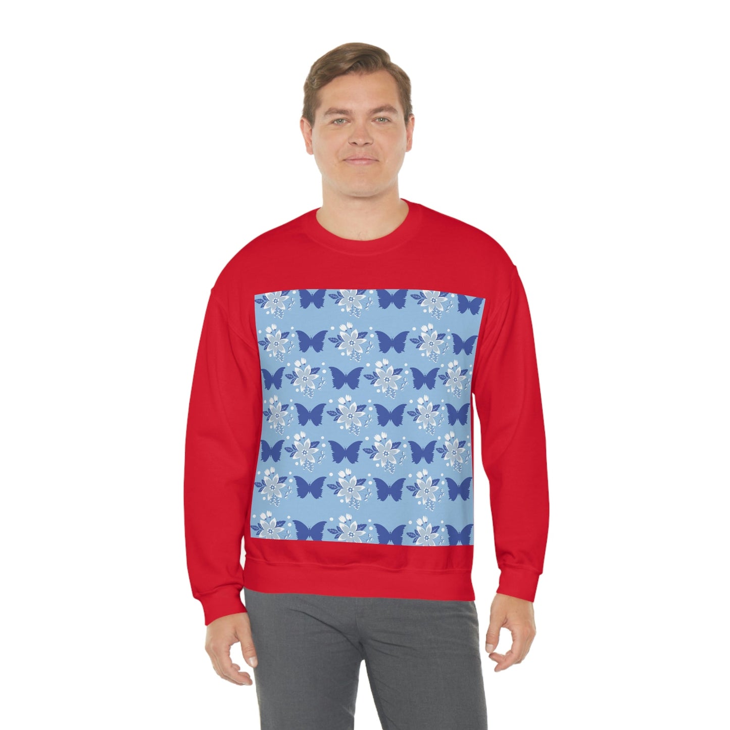 Butterfly Pattern Nature Animal Lovers Unisex Heavy Blend™ Crewneck Sweatshirt Ichaku [Perfect Gifts Selection]