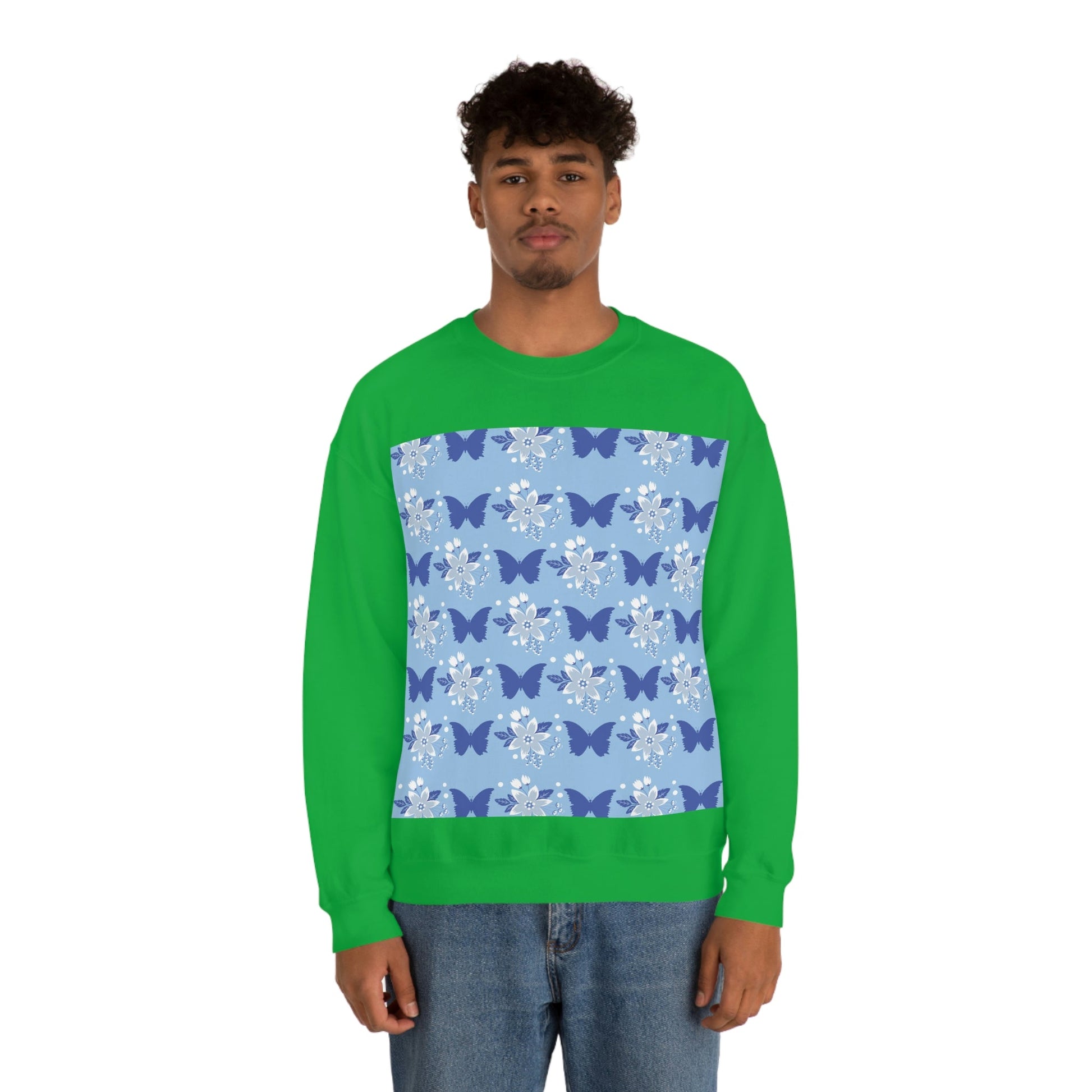 Butterfly Pattern Nature Animal Lovers Unisex Heavy Blend™ Crewneck Sweatshirt Ichaku [Perfect Gifts Selection]