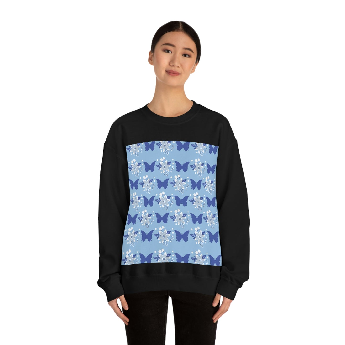 Butterfly Pattern Nature Animal Lovers Unisex Heavy Blend™ Crewneck Sweatshirt Ichaku [Perfect Gifts Selection]