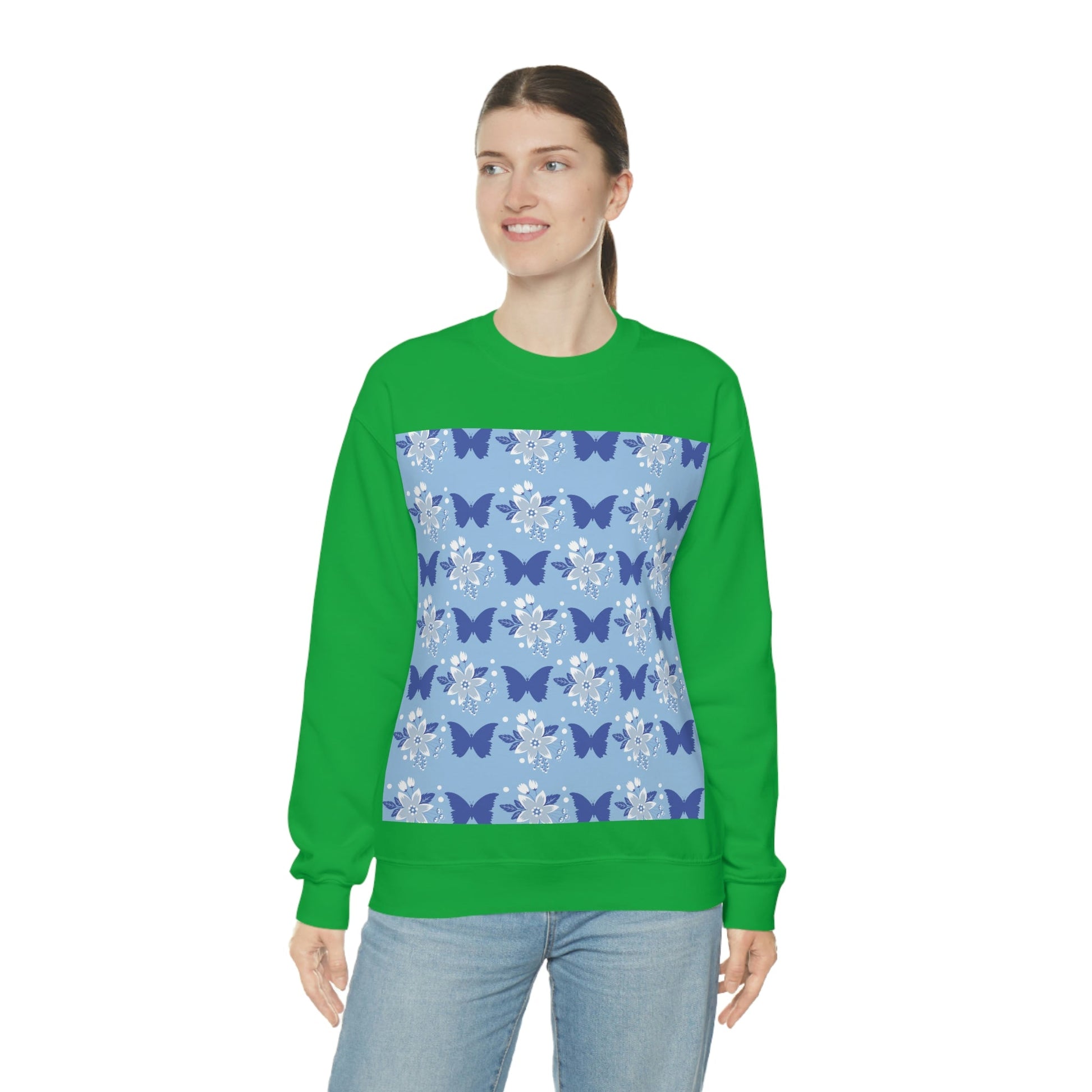 Butterfly Pattern Nature Animal Lovers Unisex Heavy Blend™ Crewneck Sweatshirt Ichaku [Perfect Gifts Selection]