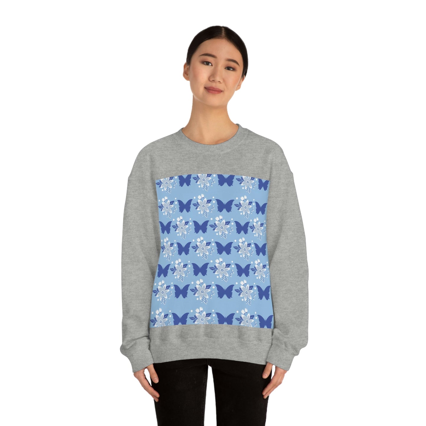 Butterfly Pattern Nature Animal Lovers Unisex Heavy Blend™ Crewneck Sweatshirt Ichaku [Perfect Gifts Selection]