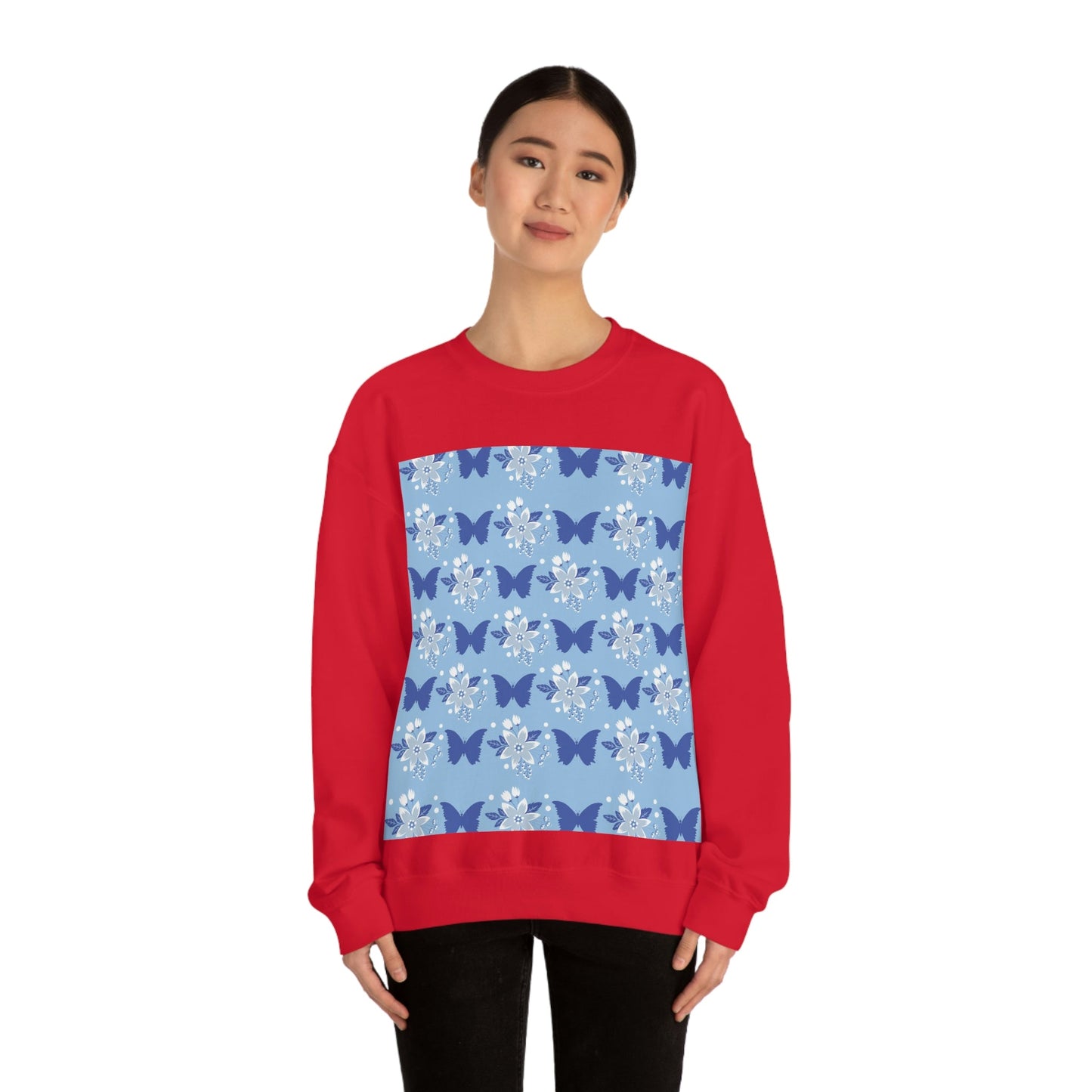 Butterfly Pattern Nature Animal Lovers Unisex Heavy Blend™ Crewneck Sweatshirt Ichaku [Perfect Gifts Selection]