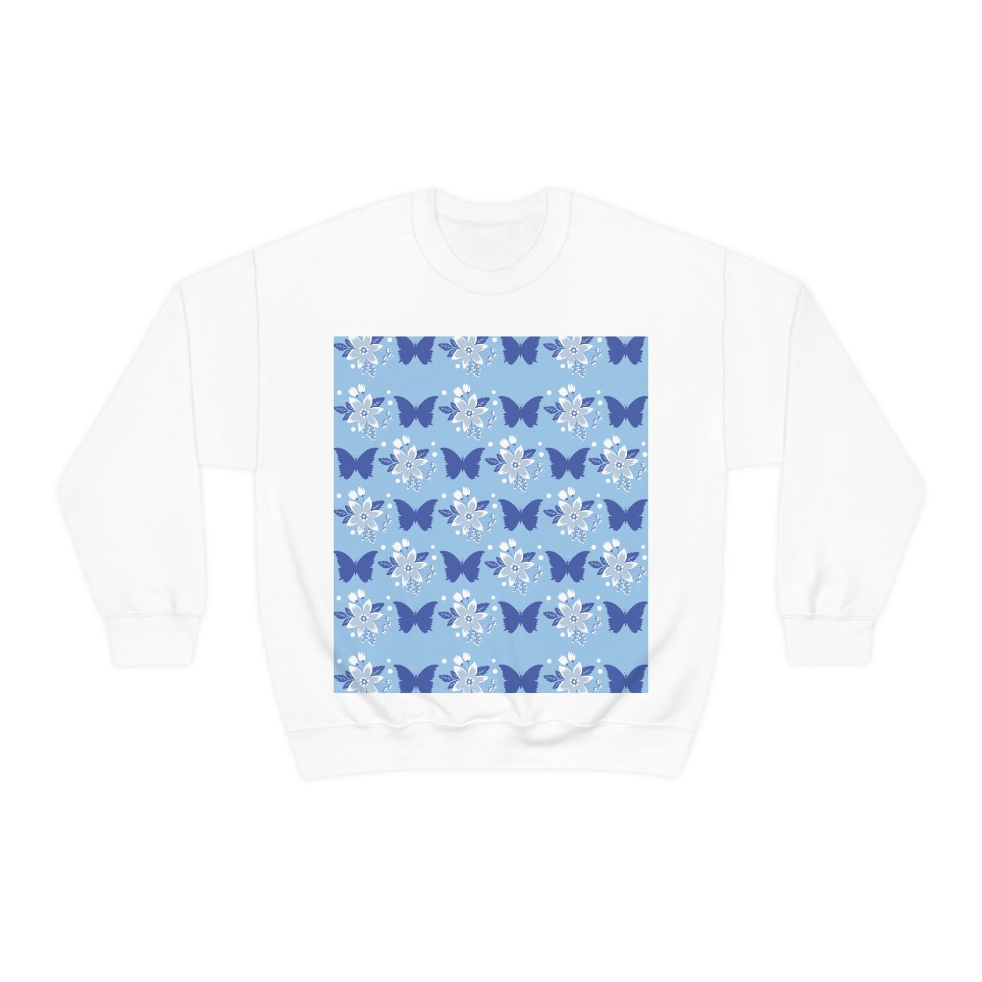 Butterfly Pattern Nature Animal Lovers Unisex Heavy Blend™ Crewneck Sweatshirt Ichaku [Perfect Gifts Selection]