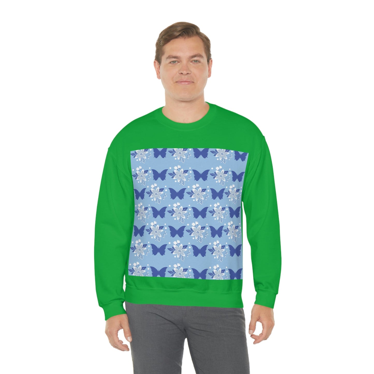 Butterfly Pattern Nature Animal Lovers Unisex Heavy Blend™ Crewneck Sweatshirt Ichaku [Perfect Gifts Selection]