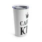 Caffeine King Quotes Coffee Lovers Stainless Steel Hot or Cold Vacuum Tumbler 20oz Ichaku [Perfect Gifts Selection]