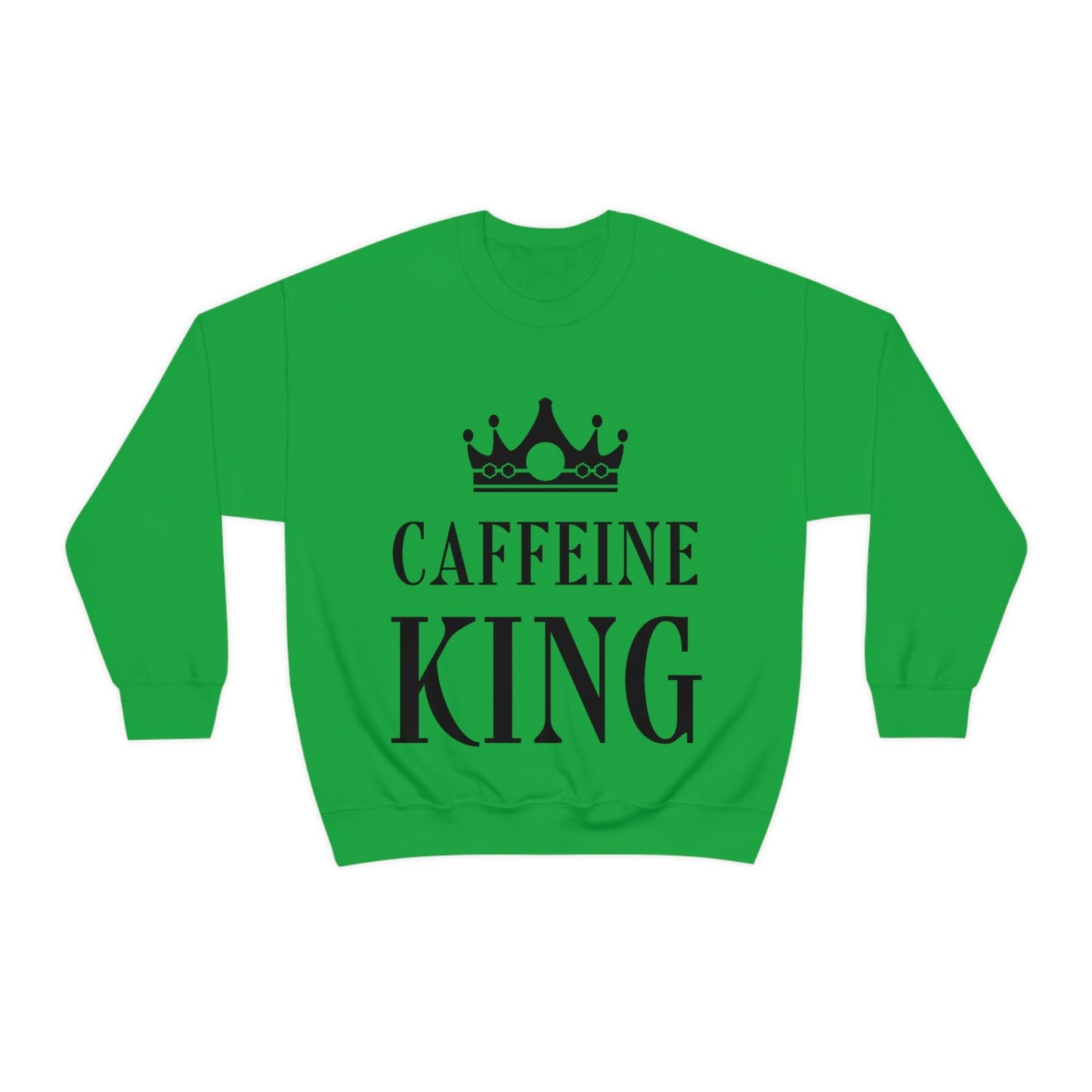 Caffeine King Quotes Coffee Lovers Unisex Heavy Blend™ Crewneck Sweatshirt Ichaku [Perfect Gifts Selection]