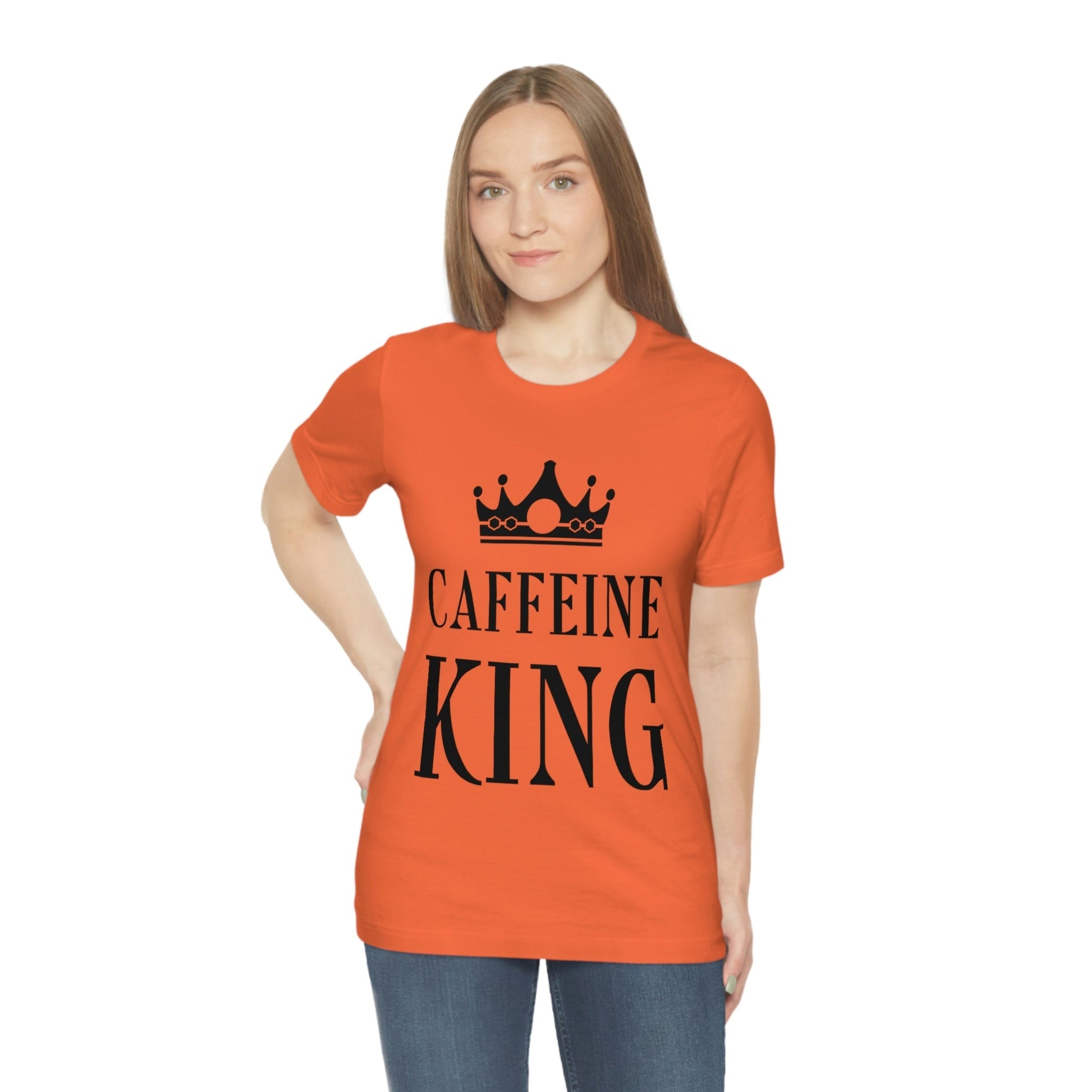 Caffeine King Quotes Coffee Lovers Unisex Jersey Short Sleeve T-Shirt Ichaku [Perfect Gifts Selection]