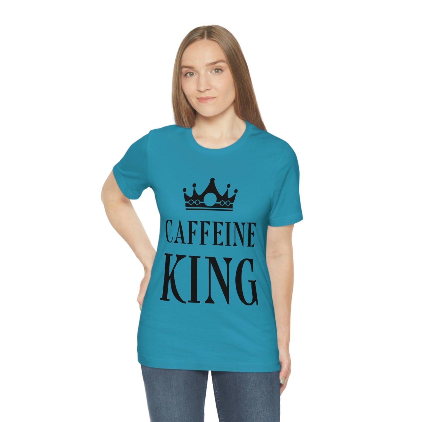 Caffeine King Quotes Coffee Lovers Unisex Jersey Short Sleeve T-Shirt Ichaku [Perfect Gifts Selection]