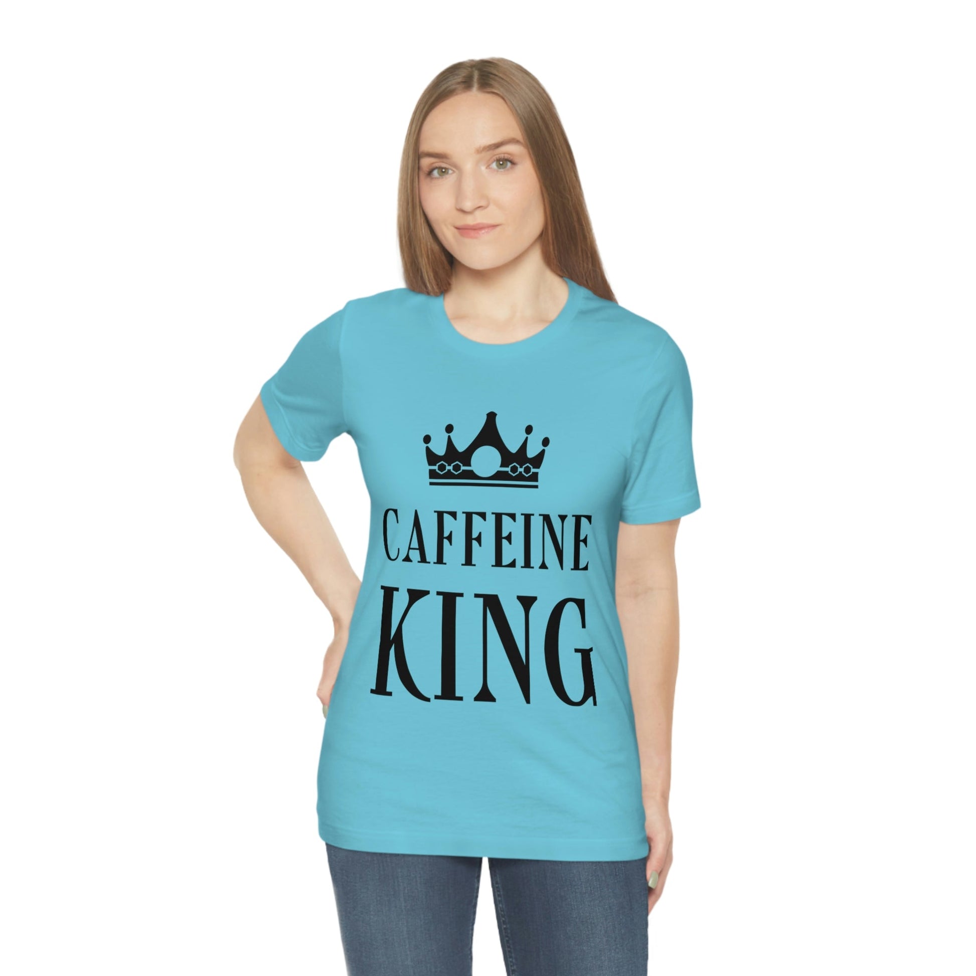 Caffeine King Quotes Coffee Lovers Unisex Jersey Short Sleeve T-Shirt Ichaku [Perfect Gifts Selection]