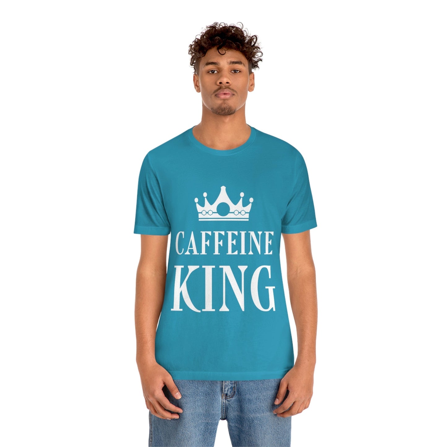 Caffeine King Quotes Coffee Lovers Unisex Jersey Short Sleeve T-Shirt Ichaku [Perfect Gifts Selection]