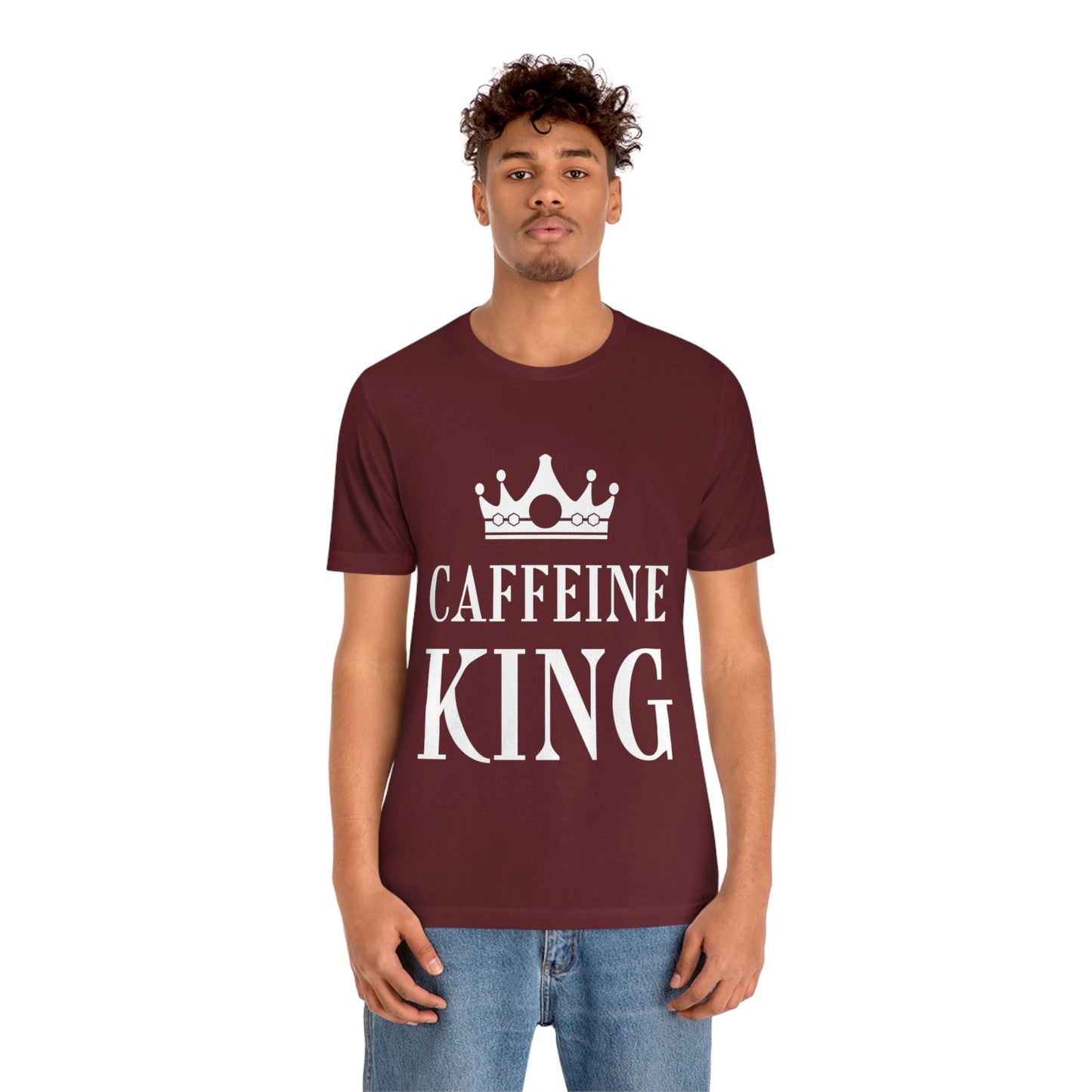 Caffeine King Quotes Coffee Lovers Unisex Jersey Short Sleeve T-Shirt Ichaku [Perfect Gifts Selection]