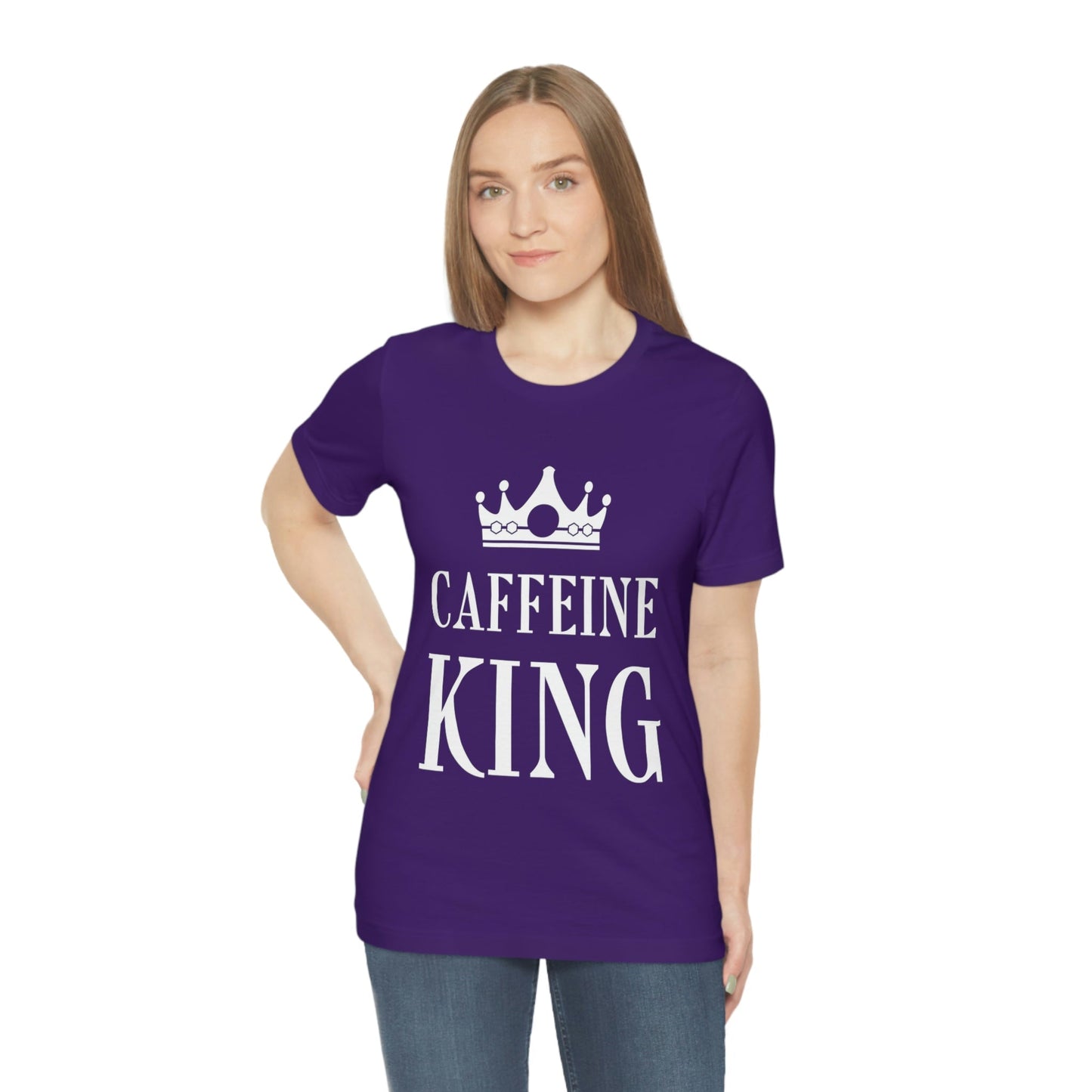 Caffeine King Quotes Coffee Lovers Unisex Jersey Short Sleeve T-Shirt Ichaku [Perfect Gifts Selection]