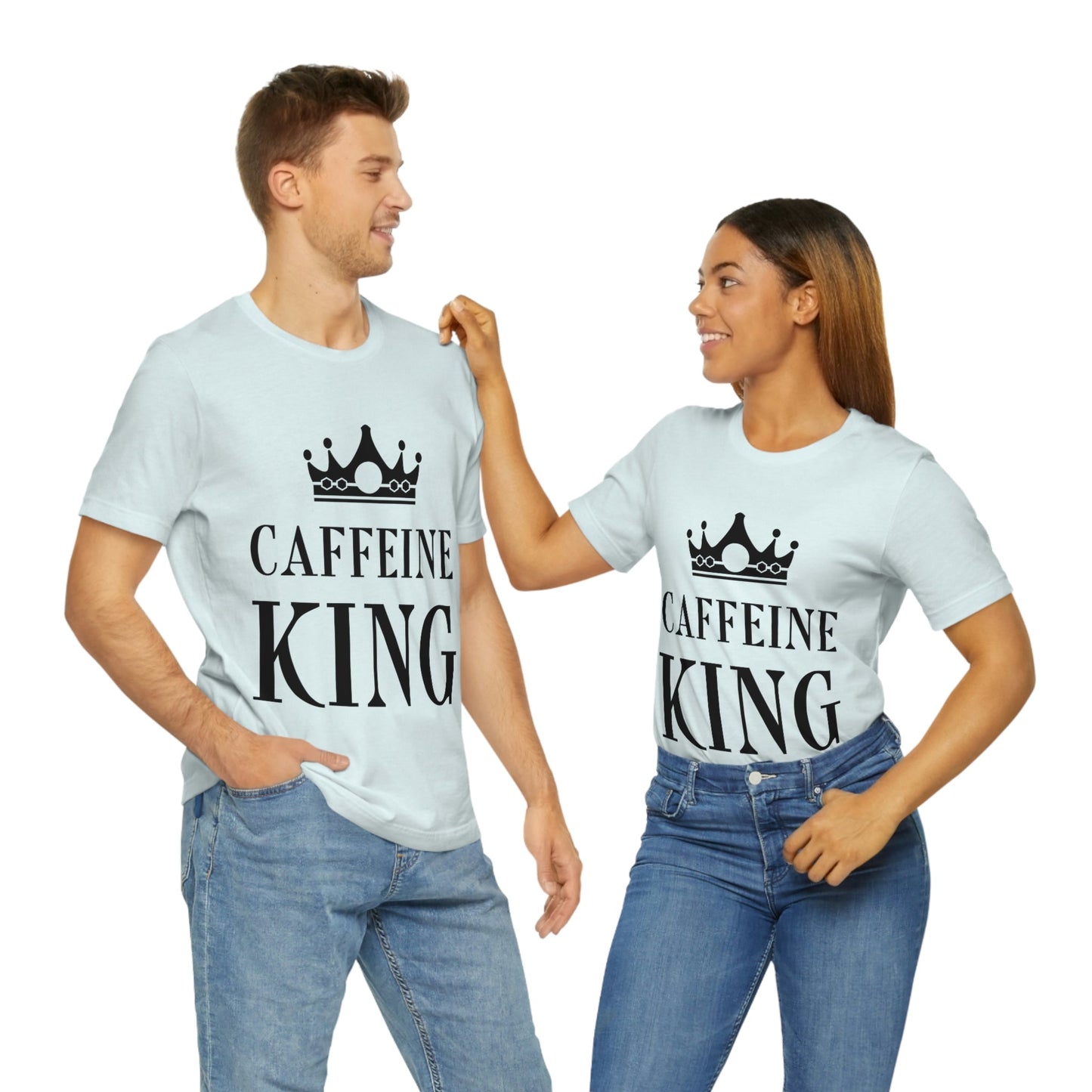 Caffeine King Quotes Coffee Lovers Unisex Jersey Short Sleeve T-Shirt Ichaku [Perfect Gifts Selection]