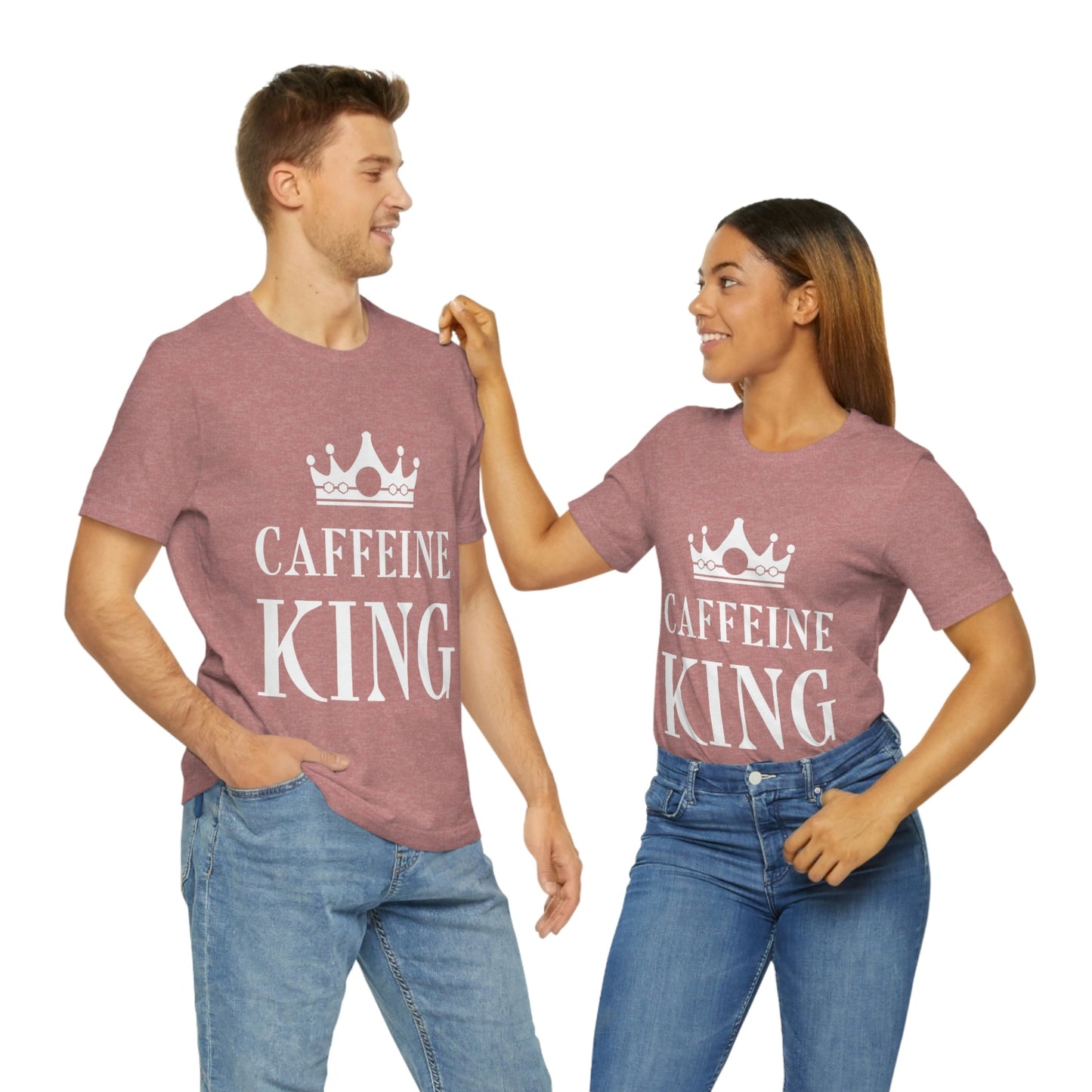 Caffeine King Quotes Coffee Lovers Unisex Jersey Short Sleeve T-Shirt Ichaku [Perfect Gifts Selection]