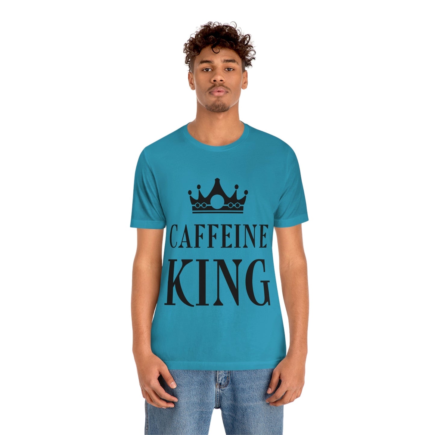 Caffeine King Quotes Coffee Lovers Unisex Jersey Short Sleeve T-Shirt Ichaku [Perfect Gifts Selection]