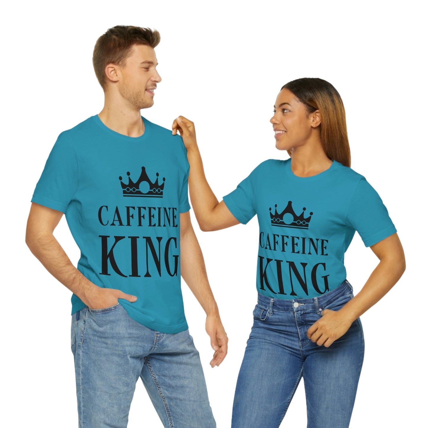 Caffeine King Quotes Coffee Lovers Unisex Jersey Short Sleeve T-Shirt Ichaku [Perfect Gifts Selection]