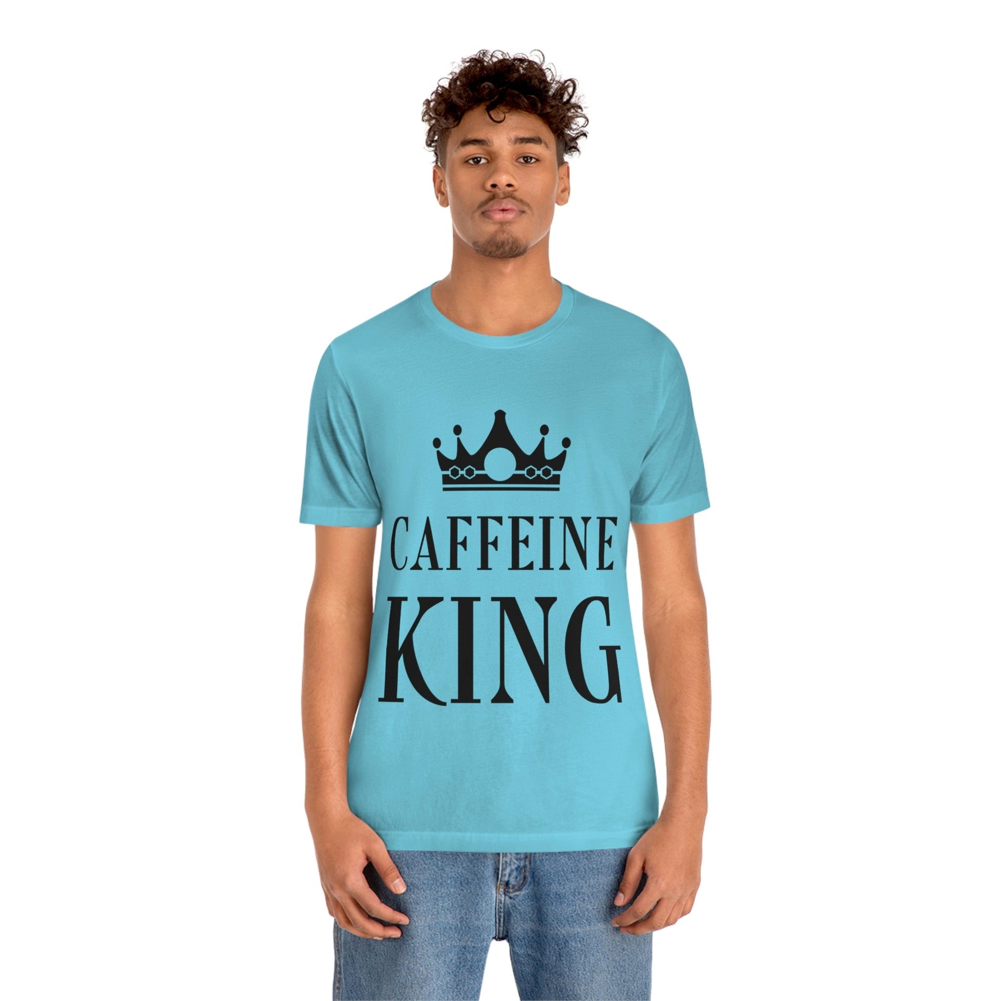 Caffeine King Quotes Coffee Lovers Unisex Jersey Short Sleeve T-Shirt Ichaku [Perfect Gifts Selection]