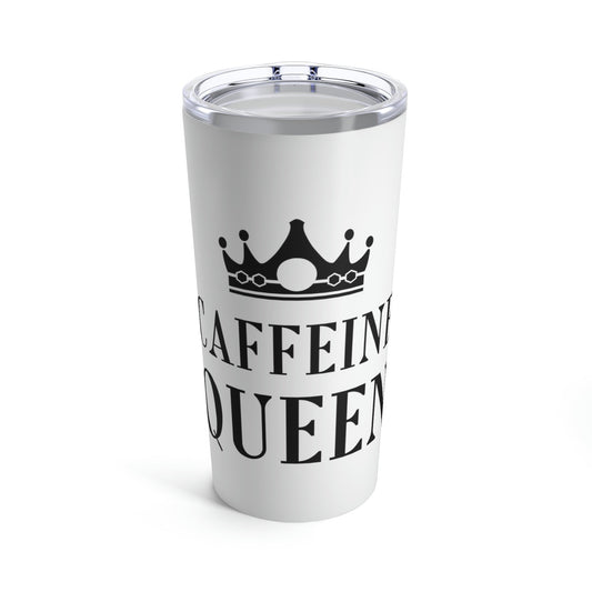 Caffeine Queen Quotes Coffee Lovers Typography Stainless Steel Hot or Cold Vacuum Tumbler 20oz Ichaku [Perfect Gifts Selection]