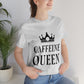 Caffeine Queen Quotes Coffee Lovers Typography Unisex Jersey Short Sleeve T-Shirt Ichaku [Perfect Gifts Selection]