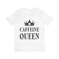 Caffeine Queen Quotes Coffee Lovers Typography Unisex Jersey Short Sleeve T-Shirt Ichaku [Perfect Gifts Selection]