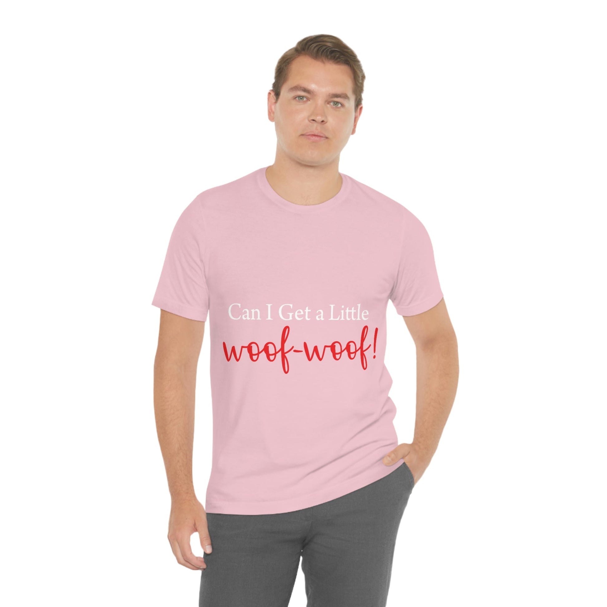 Can I Get a Little Woof Woof Puppy Love Quotes White Text Unisex Jersey Short Sleeve T-Shirt Ichaku [Perfect Gifts Selection]