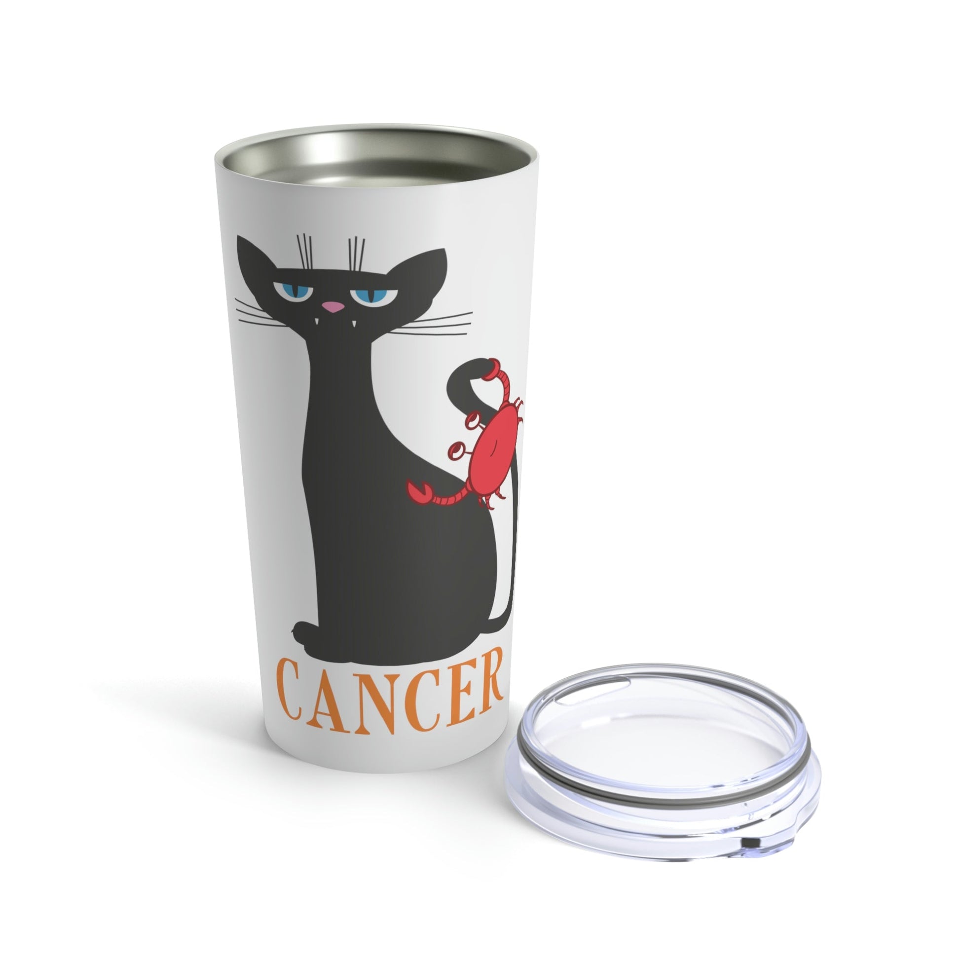 Cancer Cat Zodiac Sign Stainless Steel Hot or Cold Vacuum Tumbler 20oz Ichaku [Perfect Gifts Selection]