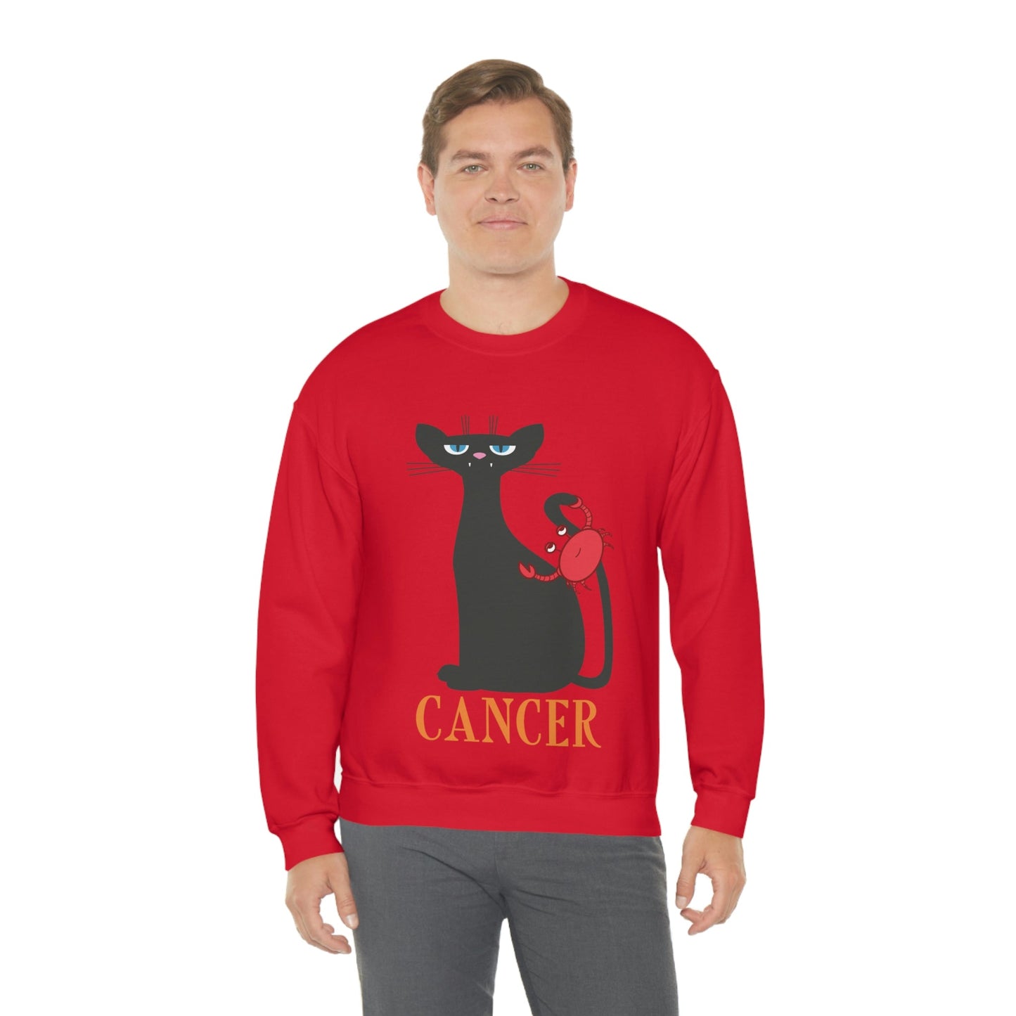 Cancer Cat Zodiac Sign Unisex Heavy Blend™ Crewneck Sweatshirt Ichaku [Perfect Gifts Selection]