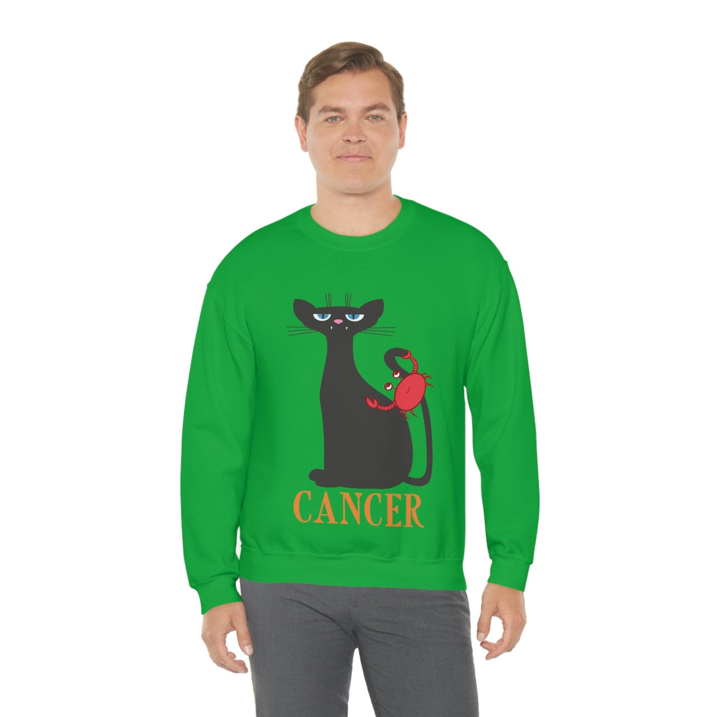 Cancer Cat Zodiac Sign Unisex Heavy Blend™ Crewneck Sweatshirt Ichaku [Perfect Gifts Selection]