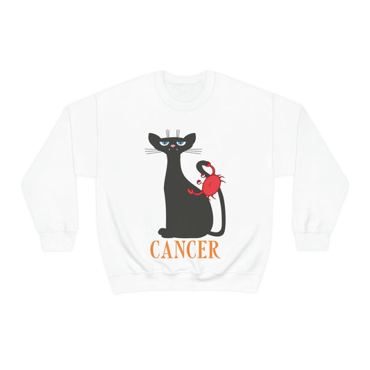 Cancer Cat Zodiac Sign Unisex Heavy Blend™ Crewneck Sweatshirt Ichaku [Perfect Gifts Selection]