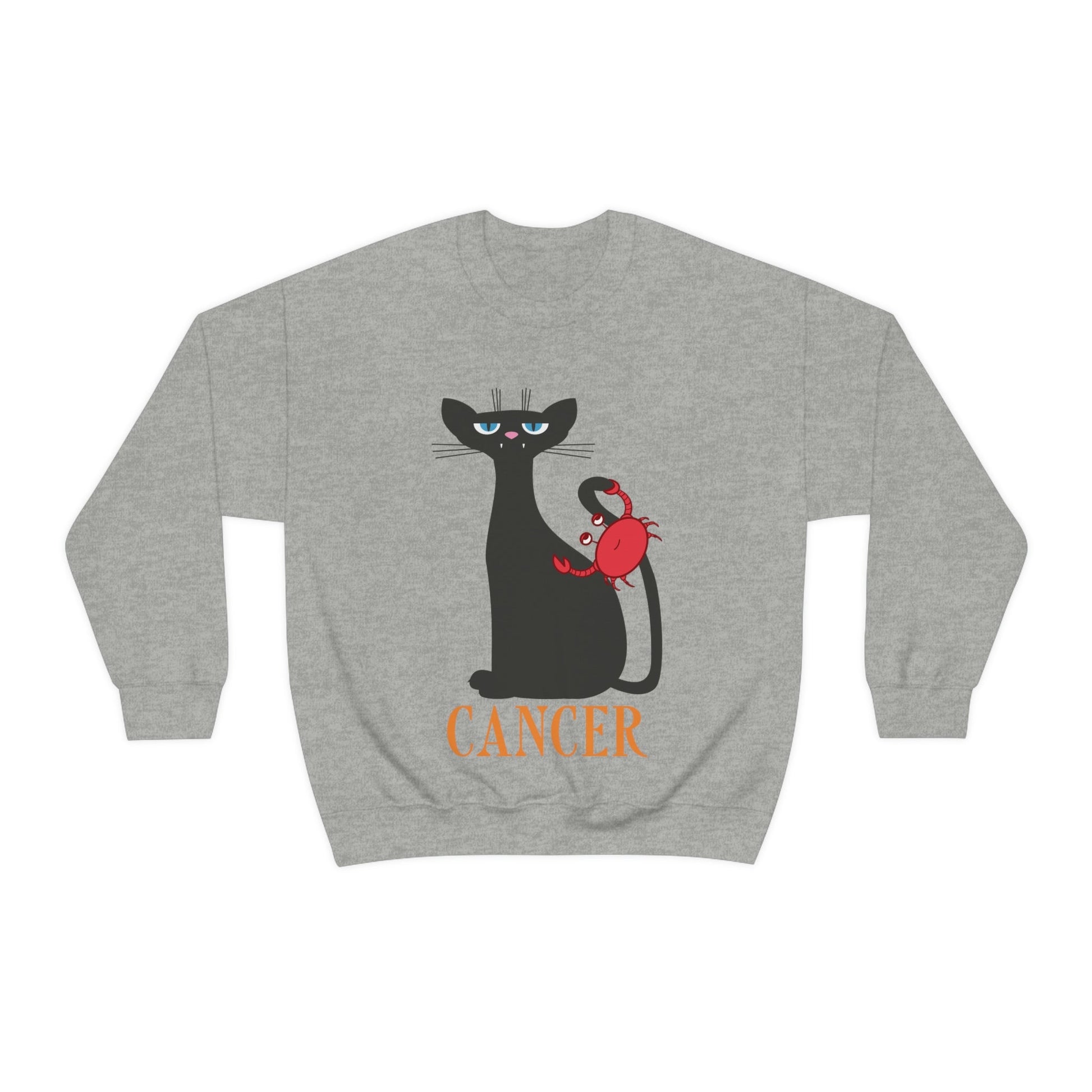 Cancer Cat Zodiac Sign Unisex Heavy Blend™ Crewneck Sweatshirt Ichaku [Perfect Gifts Selection]