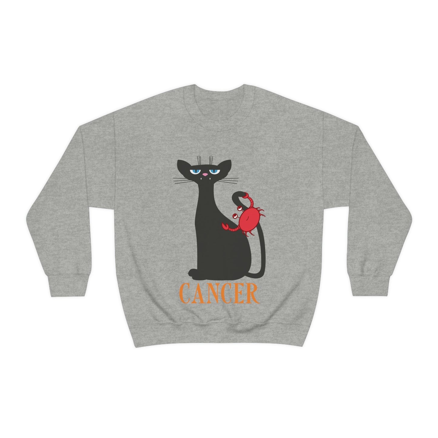 Cancer Cat Zodiac Sign Unisex Heavy Blend™ Crewneck Sweatshirt Ichaku [Perfect Gifts Selection]