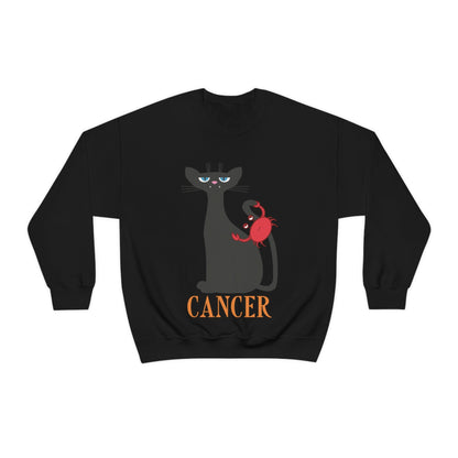 Cancer Cat Zodiac Sign Unisex Heavy Blend™ Crewneck Sweatshirt Ichaku [Perfect Gifts Selection]