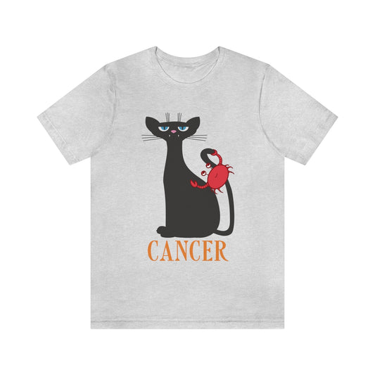 Cancer Cat Zodiac Sign Unisex Jersey Short Sleeve T-Shirt Ichaku [Perfect Gifts Selection]