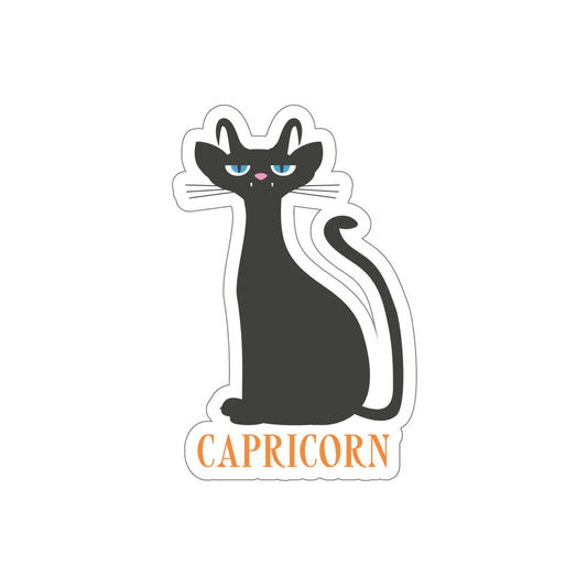 Capricorn Cat Zodiac Sign Die-Cut Sticker Ichaku [Perfect Gifts Selection]