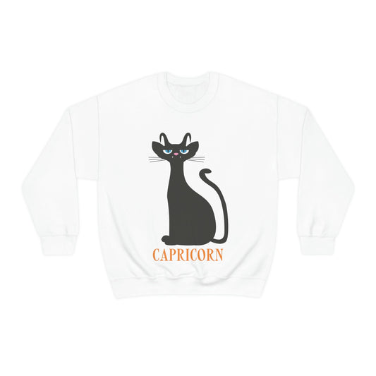 Capricorn Cat Zodiac Sign Unisex Heavy Blend™ Crewneck Sweatshirt Ichaku [Perfect Gifts Selection]