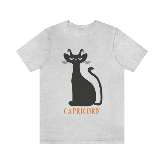 Capricorn Cat Zodiac Sign Unisex Jersey Short Sleeve T-Shirt Ichaku [Perfect Gifts Selection]