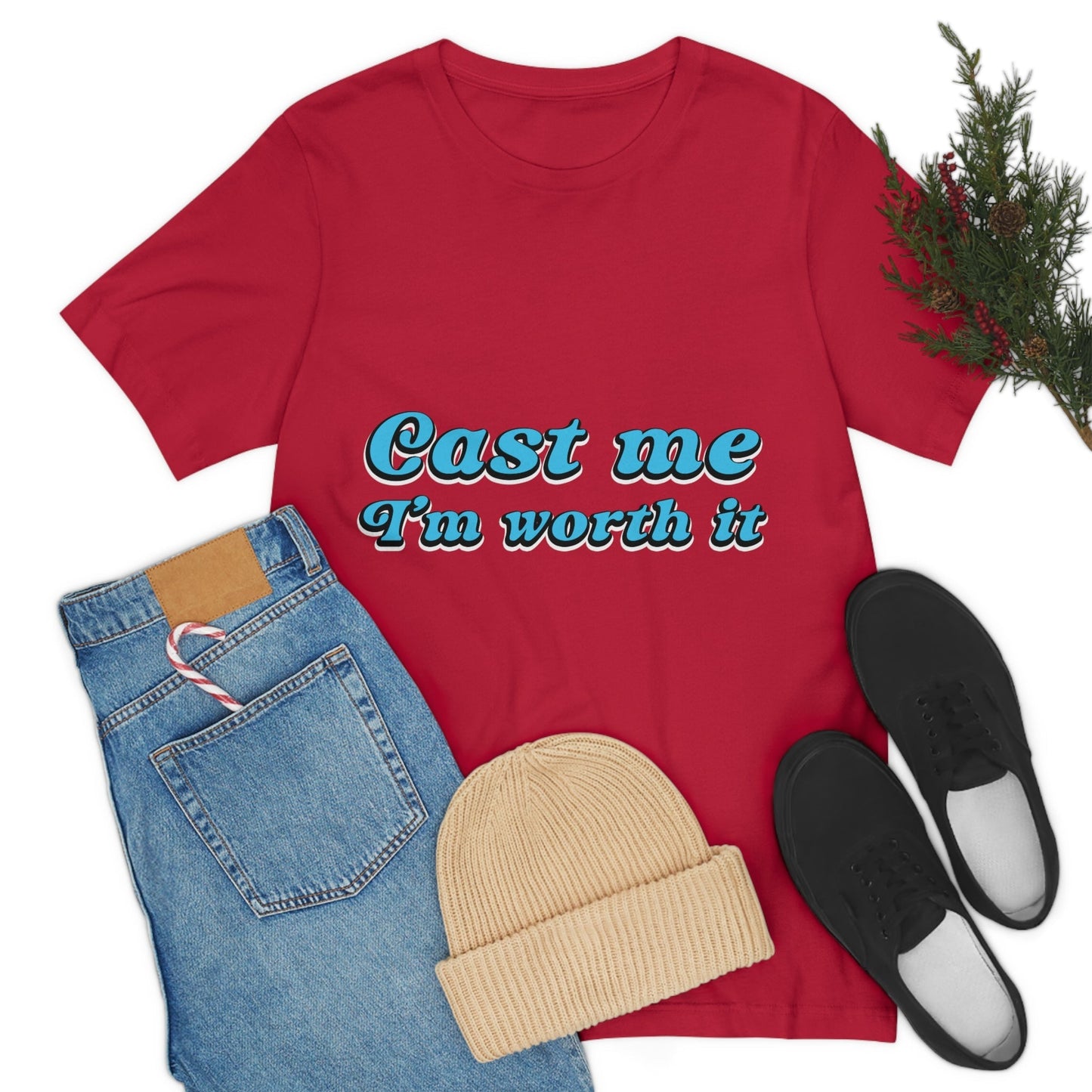 Cast Me I'm Worth It Retro Sayings Acting Quotes Unisex Jersey Short Sleeve T-Shirt Ichaku [Perfect Gifts Selection]