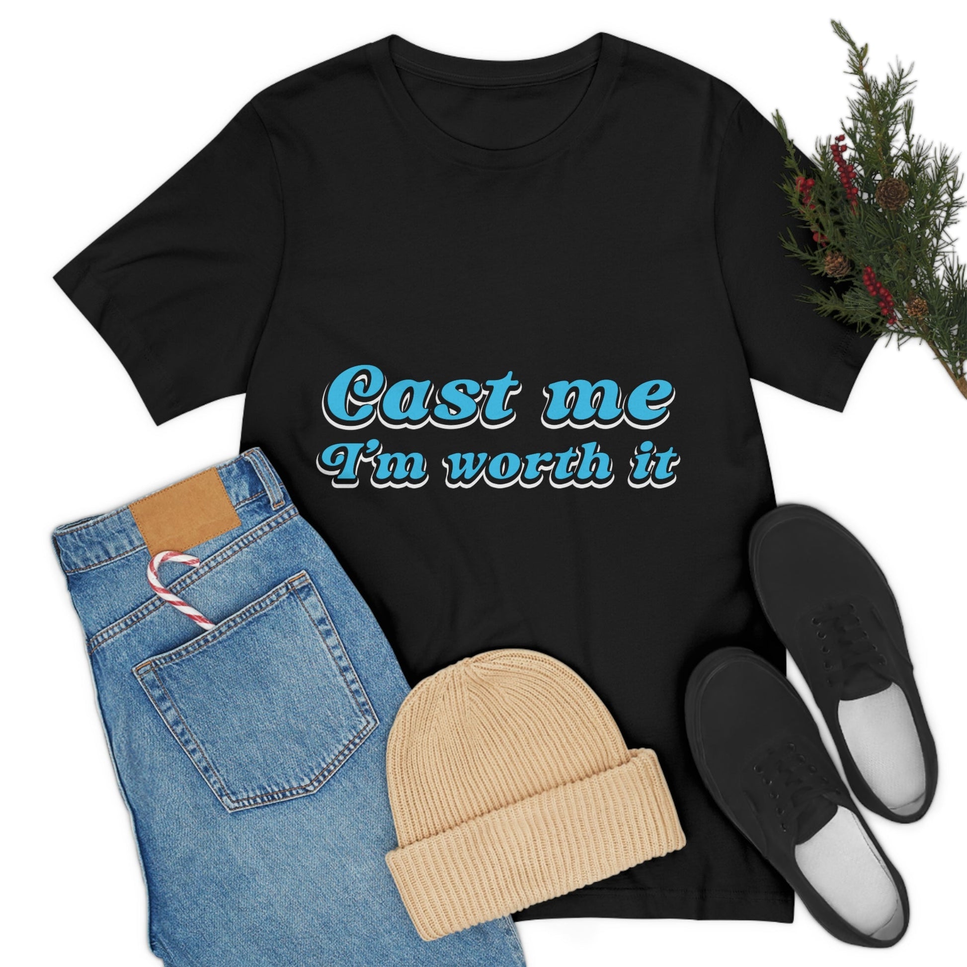 Cast Me I'm Worth It Retro Sayings Acting Quotes Unisex Jersey Short Sleeve T-Shirt Ichaku [Perfect Gifts Selection]