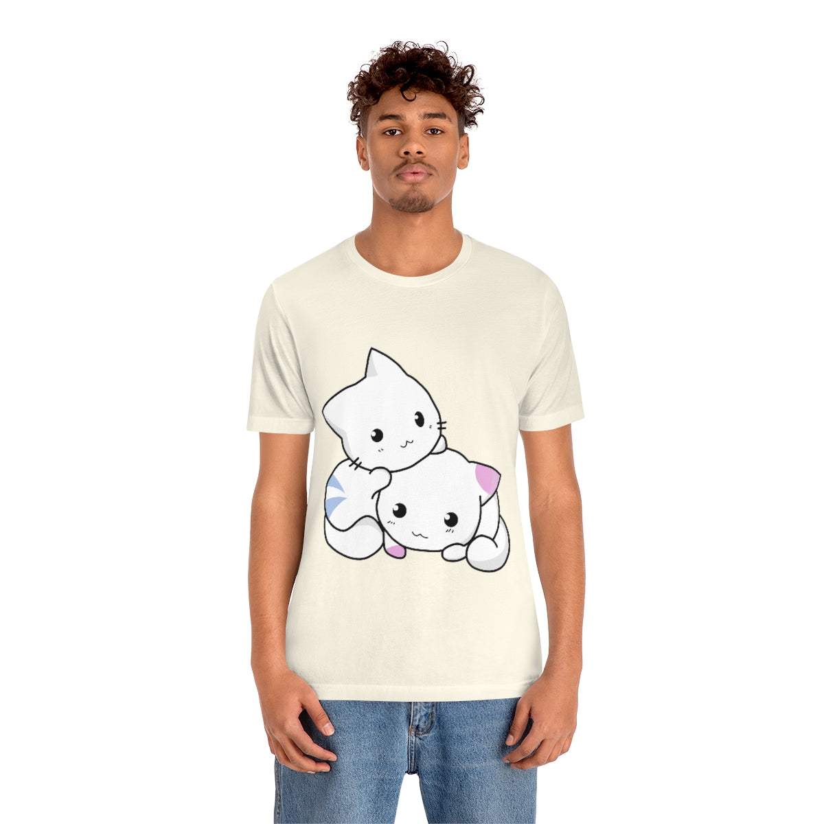 Cat Anime Lovers Unisex Jersey Short Sleeve T-Shirt Ichaku [Perfect Gifts Selection]